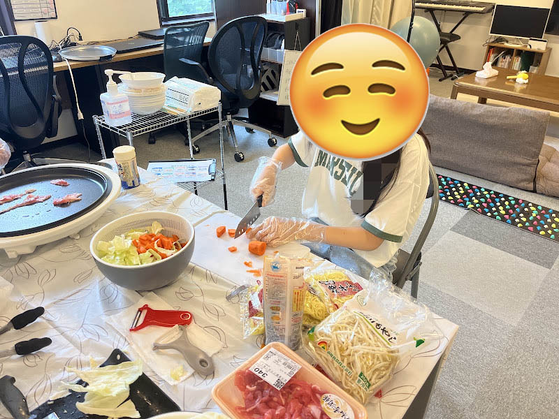 五月が丘西教室 焼きそば作り 02